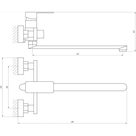 Змішувач для ванни Globus Lux Milano GLM-0208N-11-Graphite