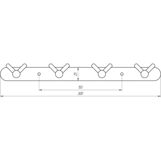 Планка з  гачками Globus Lux SS8435-4  SUS304