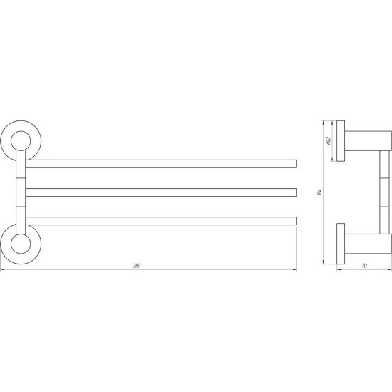 Держатель полотенец Globus Lux SS 8431-3  SUS304