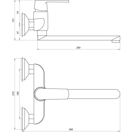 Смеситель для кухни со стены Globus Lux Laguna GLA-0104