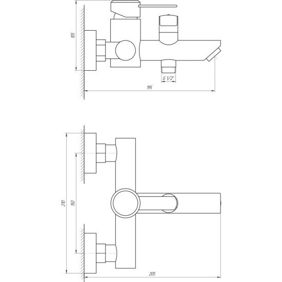 Смеситель для ванны Globus Lux WIEN SBT2-102NE