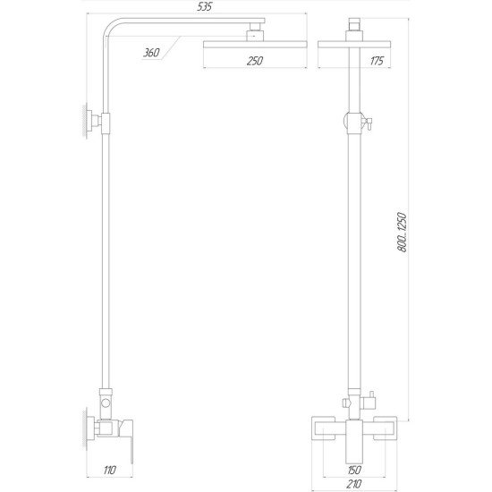 Душевая система Globus Lux SICILIA SBQ-SH-125-BB