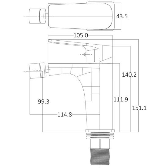 Смеситель для биде Globus Lux BONN GLB-0106