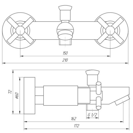 Смеситель для ванны Globus Lux DUKAT SD4-102