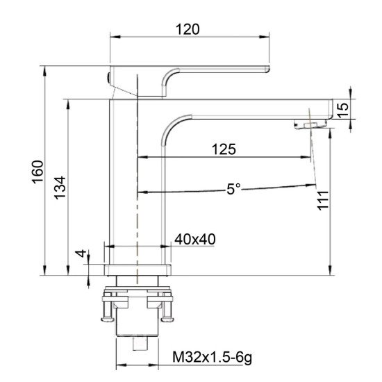 Змішувач для умивальника Globus Lux PIANO GLPN-0401