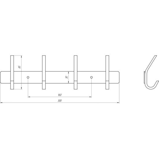 Планка с крючками Globus Lux SQ 9435-4 SUS304