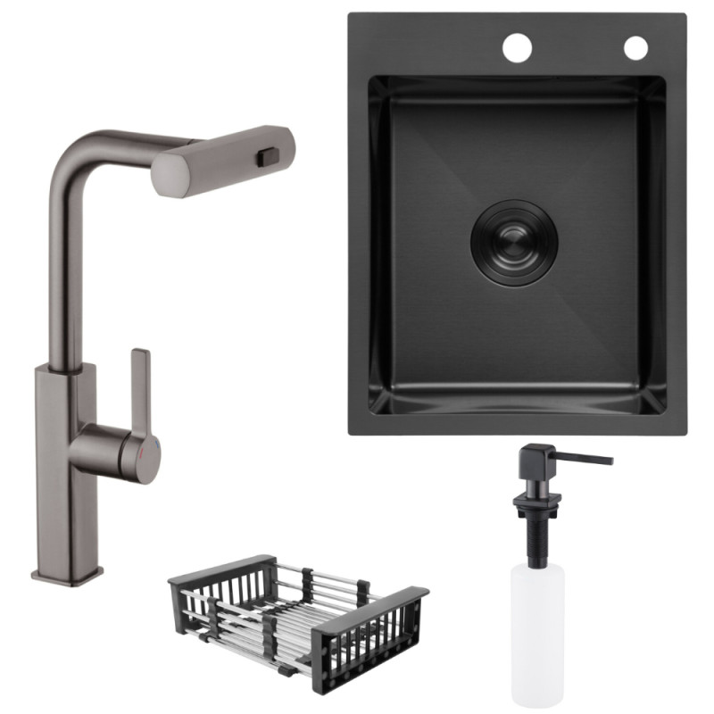 Набор 3в1 Kroner KRP PVD Schwarze - 4050HM (3,0/1,0 мм) + Kroner KRP Edelstahl Klassisch - PVD03918 + Kroner KRP Spender - SCH054