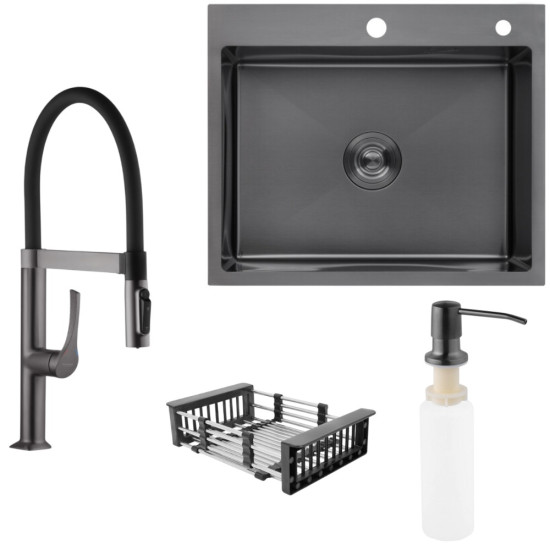 Набір 3в1 Kroner KRP Schwarze - 6050HM PVD (3.0/1.0 мм) + Kroner KRP Spender - 026 + Kroner KRP Axis Line - GRP039569