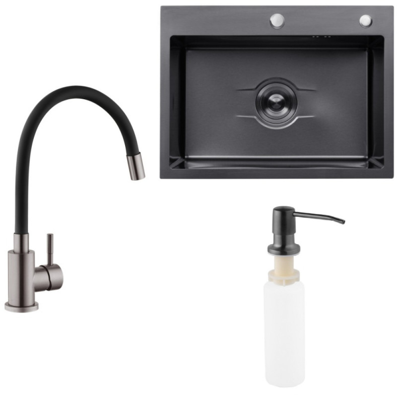 Набор 3в1 Kroner KRP Edelstahl Klassisch - PVD035BLK + Kroner KRP Derby - 5843HM PVD (2,5/0,5 мм) + Kroner KRP Spender - 026