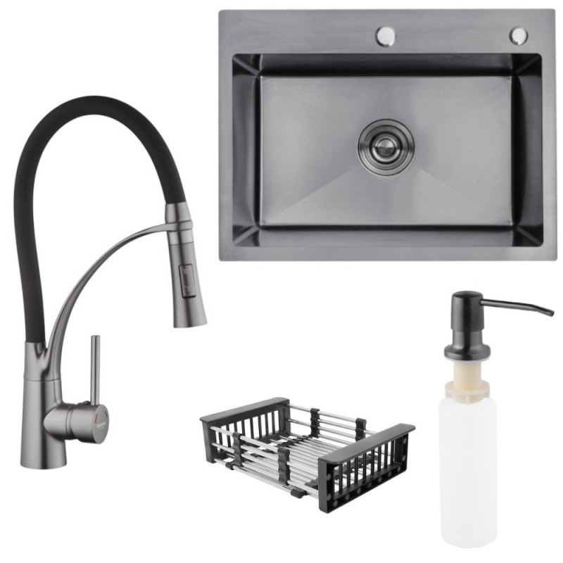 Набор 3в1 Kroner KRP Ersel - GRP03393BLK + Kroner KRP Schwarze - 5843HM PVD (3.0/1.0 мм) + Kroner KRP Spender - 026