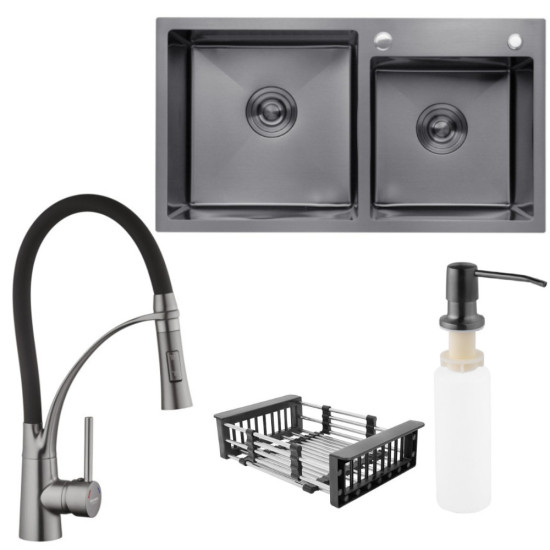 Набор 3в1 Kroner KRP Ersel - GRP03393BLK + Kroner KRP Schwarze - 7843ZHM PVD (3.0/1.0 мм) + Kroner KRP Spender - 026