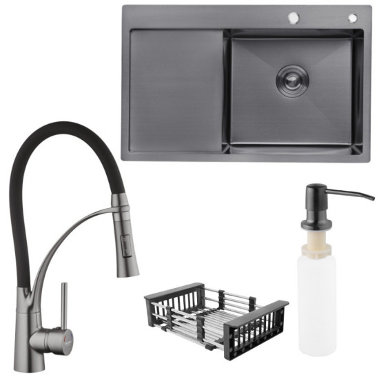 Набор 3в1 Kroner KRP Ersel - GRP03393BLK + Kroner KRP Schwarze - 7849RHM PVD (3.0/1.0 мм) + Kroner KRP Spender - 026