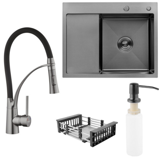 Набор 3в1 Kroner KRP Ersel - GRP03393BLK + Kroner KRP Schwarze - 6350RHM PVD (3.0/1.0 мм) + Kroner KRP Spender - 026