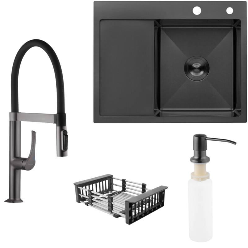 Набір 3в1 Kroner KRP Schwarze - 6350RHM PVD (3.0/1.0 мм) + Kroner KRP Spender - 026 + Kroner KRP Axis Line - GRP039569