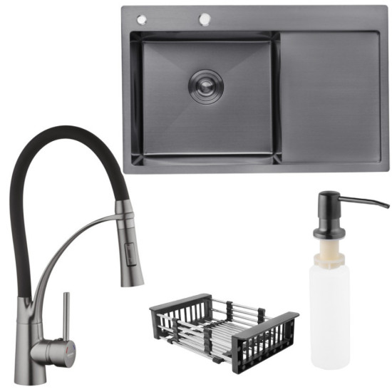 Набір 3в1 Kroner KRP Ersel - GRP03393BLK + Kroner KRP Schwarze - 7849LHM PVD (3.0/1.0 мм) + Kroner KRP Spender - 026