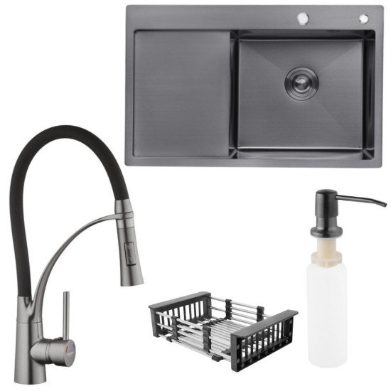 Набір 3в1 Kroner KRP Ersel - GRP03393BLK + Kroner KRP Schwarze - 7849RHM PVD (3.0/1.0 мм) + Kroner KRP Spender - 026