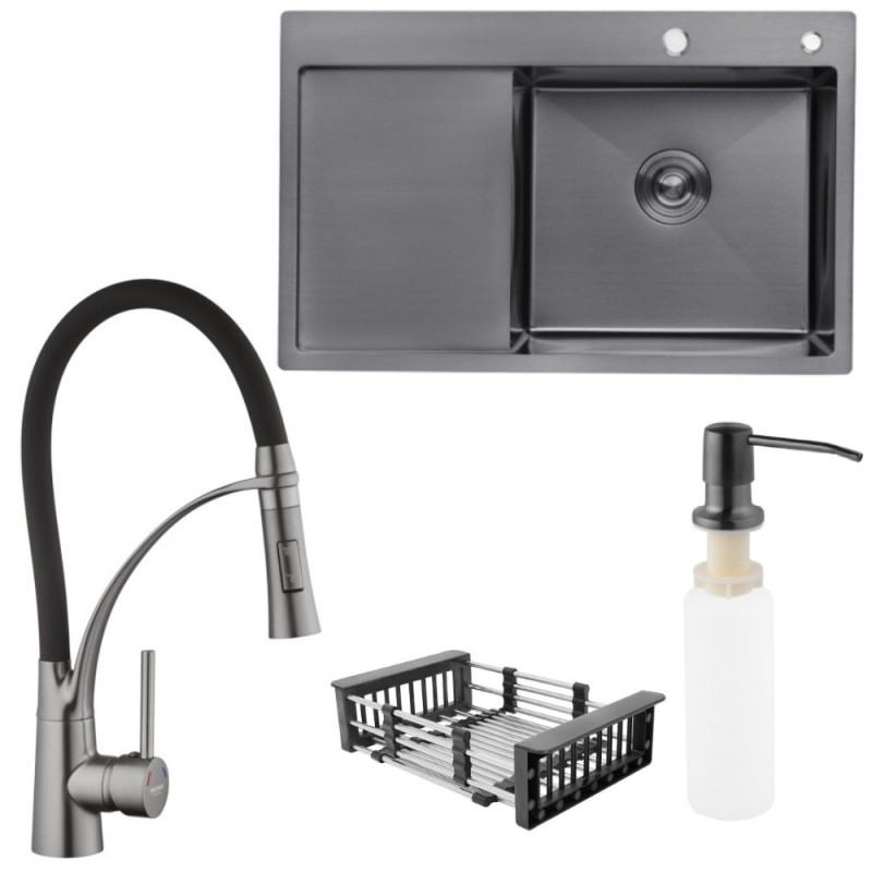 Набір 3в1 Kroner KRP Ersel - GRP03393BLK + Kroner KRP Schwarze - 7849RHM PVD (3.0/1.0 мм) + Kroner KRP Spender - 026