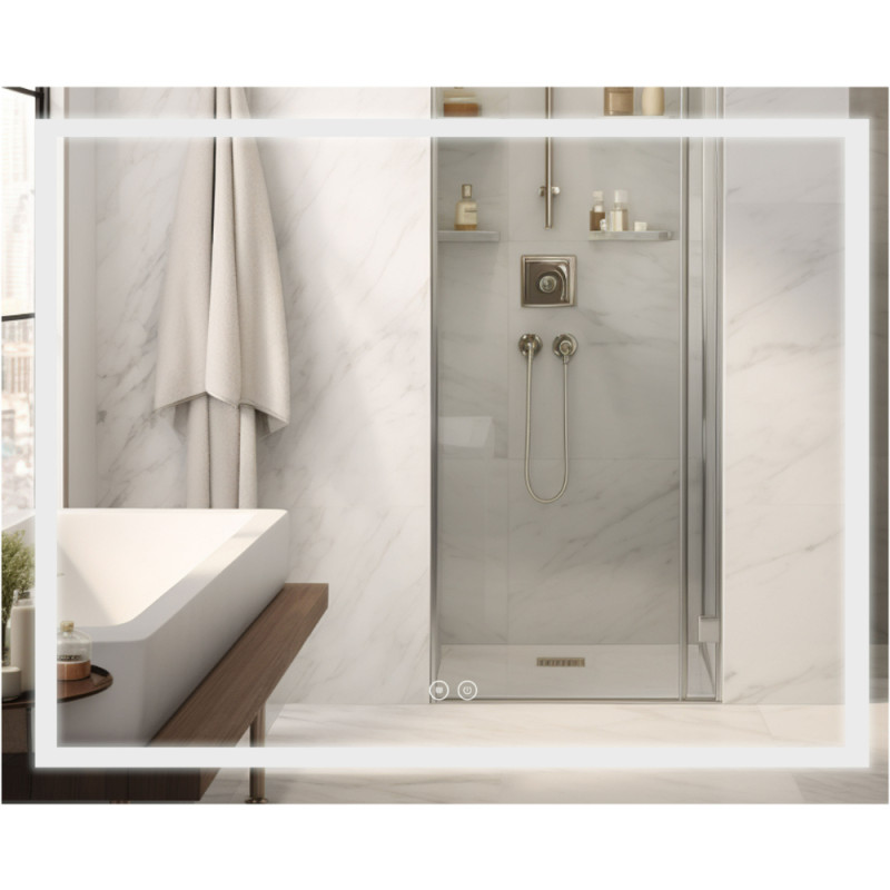 Дзеркало Qtap Mideya (DC-F614) 1000х800 з LED-підсвічуванням Touch, з антизапотіванням, димером QT2078F614W