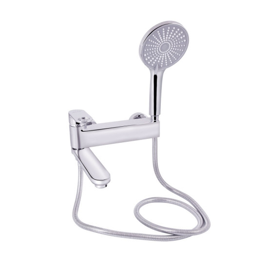 Смеситель для ванны Qtap Jay с поворотным изливом (c душевым гарнитуром) QTJAY260CRM45542 Chrome