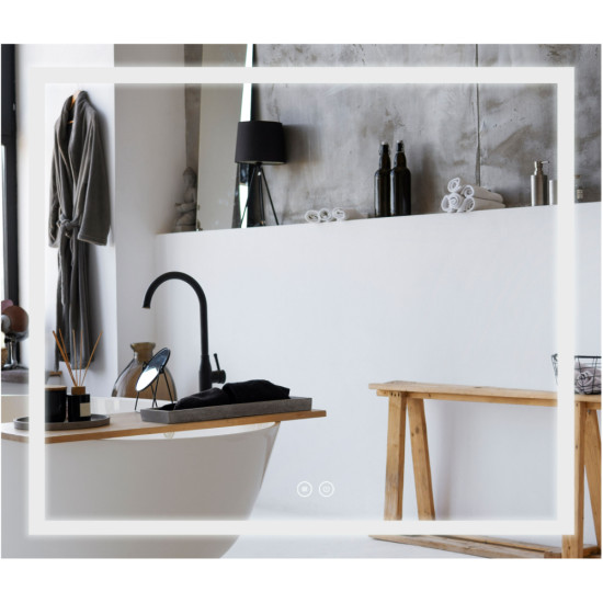 Дзеркало Qtap Mideya (MI1) 800х700 з LED-підсвічуванням Touch, з антизапотіванням, з димером QT2078NCF8070W