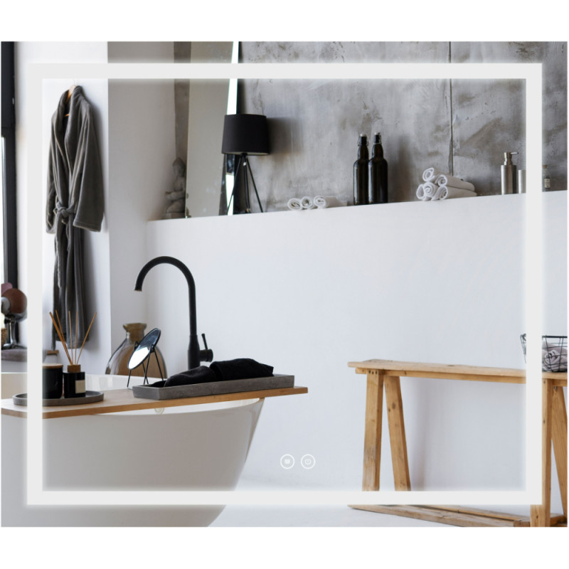Дзеркало Qtap Mideya (MI1) 800х700 з LED-підсвічуванням Touch, з антизапотіванням, з димером QT2078NCF8070W