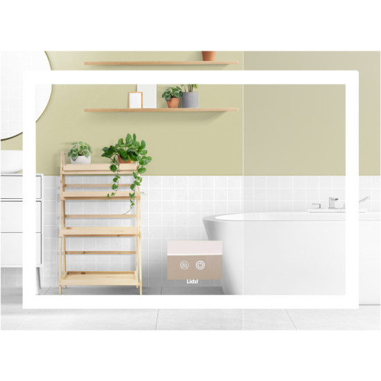 Дзеркало Lidz Kubis (KU1) 900х700 з LED-підсвічуванням Touch, з антизапотіванням, з димером, рег. яскравості LD78LF904907048451