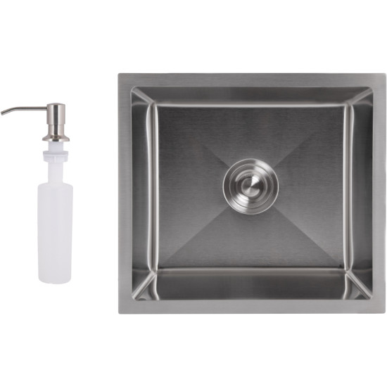 Мийка для кухні інтегрована під стільницю Lidz Handmade H4843 Brushed Steel 3,0/1,0 мм LDH4843BRU49441