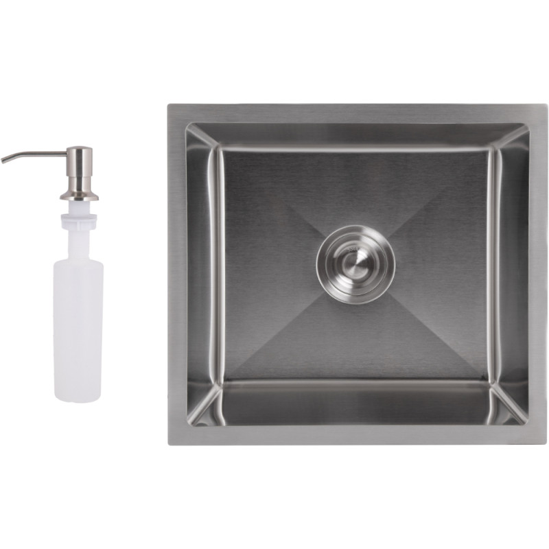 Мийка для кухні інтегрована під стільницю Lidz Handmade H4843 Brushed Steel 3,0/1,0 мм LDH4843BRU49441