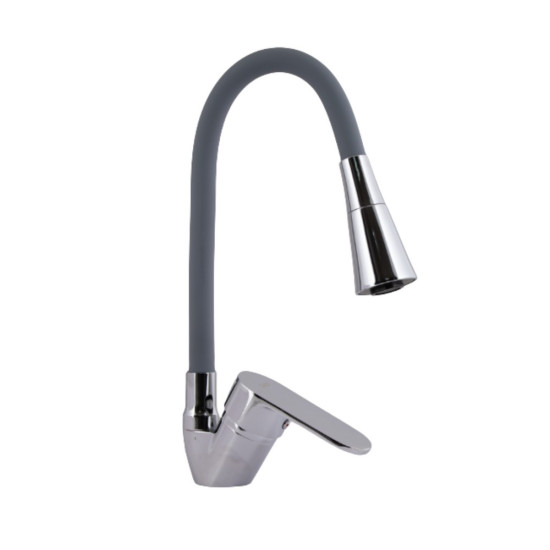 Смеситель для кухни Lidz Tani 008F3 с гибким изливом (k40) LDTAN008F3GCR39507 Grey / Chrome