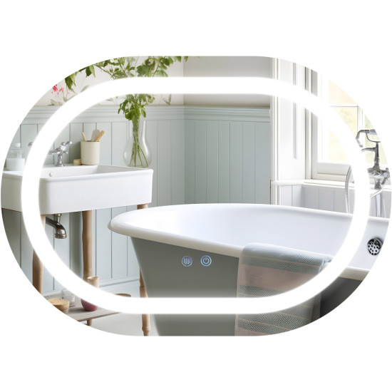 Дзеркало Qtap Gemini 650х900 з LED-підсвічуванням Touch, з антизапотіванням, з димером, рег. темп. кольору (3000-6500K) QT2578R6590