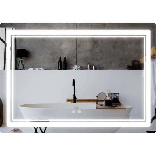 Дзеркало Qtap Cardinal (CA2) 1200х800 з LED-підсвічуванням Touch, з антизапотіванням, з димером, рег. темп. кольору (3000-6500K) QT0478C1208048454