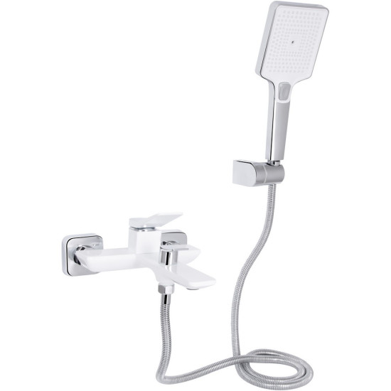 Смеситель для ванны Qtap Presto (c душевым гарнитуром) QTPRE259CRW45579 Chrome/White