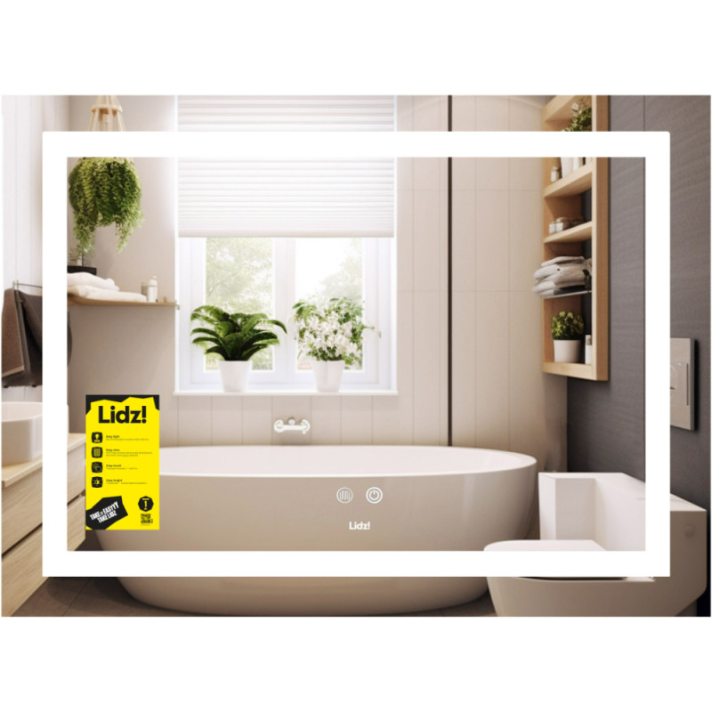 Дзеркало Lidz Kubis (KU1) 700х500 з LED-підсвічуванням Touch, з антизапотіванням, з димером, рег. яскравості LD78LF90448485