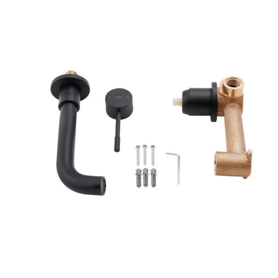 Смеситель для раковины Qtap Scorpio скрытого монтажа QTSCOR3050105B Black Matt