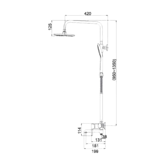 Набор 2в1 Qtap Grand на три потребителя (с изливом) QTGRABCR1004 Chrome/Black + Qtap Grand QTGRABCR001F Chrome/Black