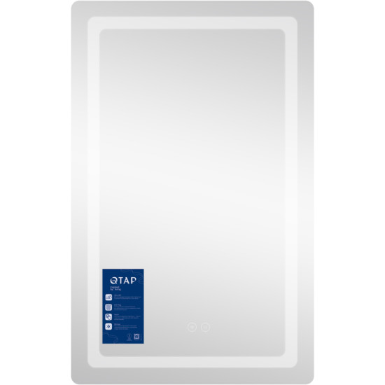 Дзеркало Qtap Mideya (DC-F911) 500х800 з LED-підсвічуванням Touch, з антизапотіванням, димером QT2078F911W