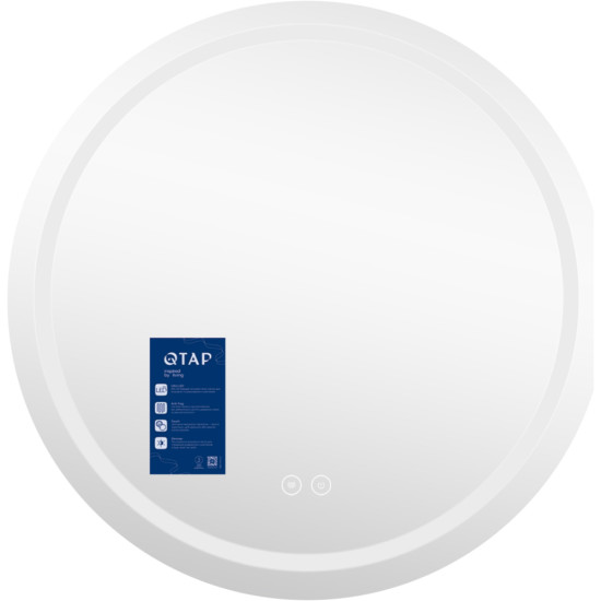 Дзеркало Qtap Mideya R1000 з LED-підсвічуванням Touch, з антизапотіванням, димером QTMIDR100049003