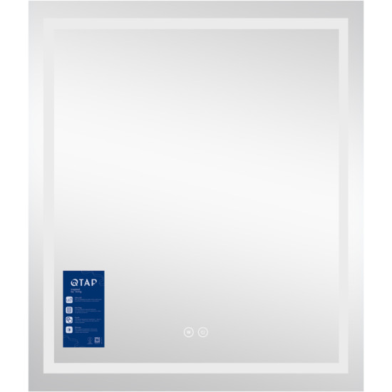 Дзеркало Qtap Mideya (MI1) 700х800 з LED-підсвічуванням Touch, з антизапотіванням, димером QT2078DCF7080W
