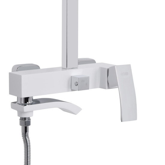 Душевая система универсальная Qtap Swan Cascada на три потребителя (с изливом) QTSWA111CRW45570 Chrome/White