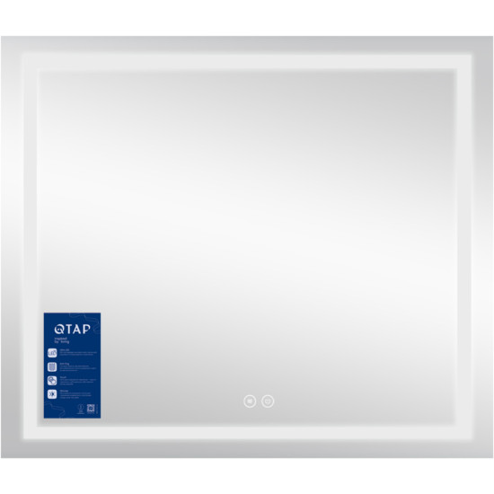Дзеркало Qtap Mideya (MI1) 800х700 з LED-підсвічуванням Touch, з антизапотіванням, з димером QT2078NCF8070W
