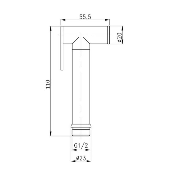 Лейка для гигиенического душа Qtap Rucni округлая QT889910842855OB Black Matt