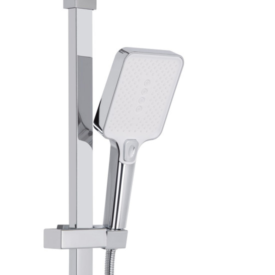 Душевая система универсальная Qtap Swan Cascada на три потребителя (с изливом) QTSWA111CRW45570 Chrome/White