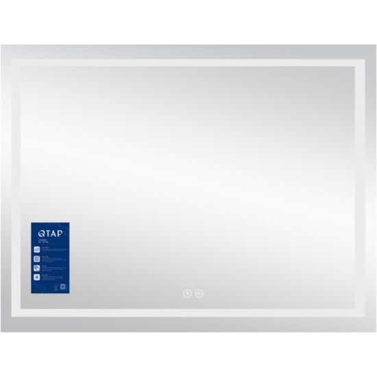 Дзеркало Qtap Mideya (MI1) 900х700 з LED-підсвічуванням Touch, з антизапотіванням, з димером QT2078NCF9070W