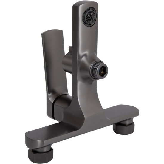 Смеситель для ванны Qtap Slavonice (c душевым гарнитуром) QTSLV259GMB48035 Gunmetal Black PVD