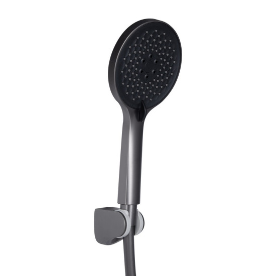 Смеситель для ванны Qtap Vlasta New (c душевым гарнитуром) QTVLA259GMB45643 Gunmetal Black PVD