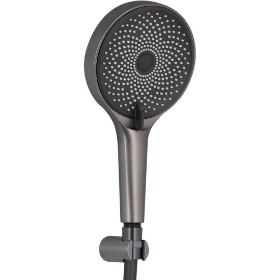 Смеситель для ванны Qtap Slavonice (c душевым гарнитуром) QTSLV259GMB48035 Gunmetal Black PVD