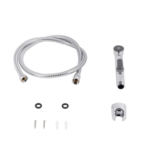 Набор для гигиенического душа Qtap Inspai-Varius округлый QTSETCRMA021 Chrome/Grey (Set)