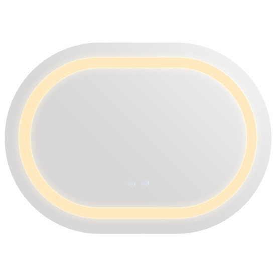 Дзеркало Qtap Gemini 500х700 з LED-підсвічуванням Touch, з антизапотіванням, з димером, рег. темп. кольору (3000-6500K) QT2578R5070