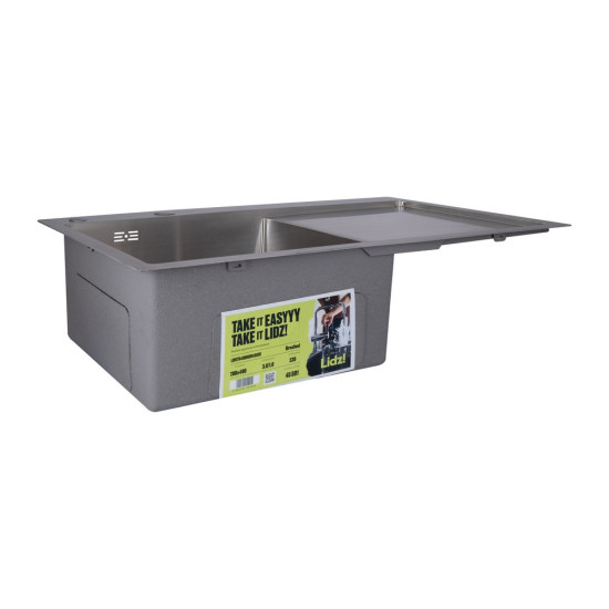 Мойка для кухни интегрированная Lidz Handmade H7849R крыло справа (LDH7849BRUR45591) Brushed Steel 3,0/1,0 мм