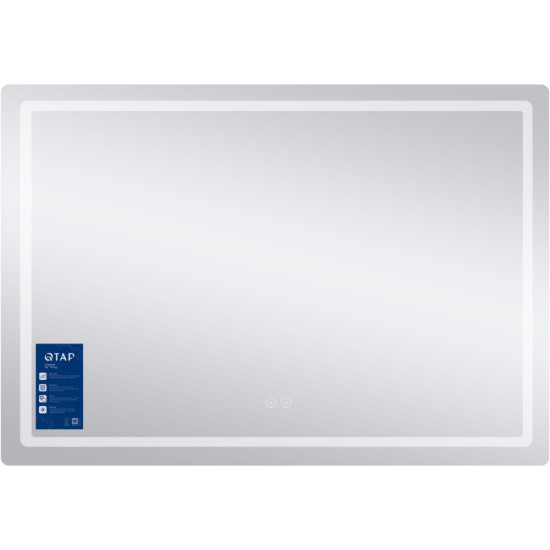 Дзеркало Qtap Mideya 1000х700 з LED-підсвічуванням Touch, з антизапотіванням, димером QT2078NCF10070W